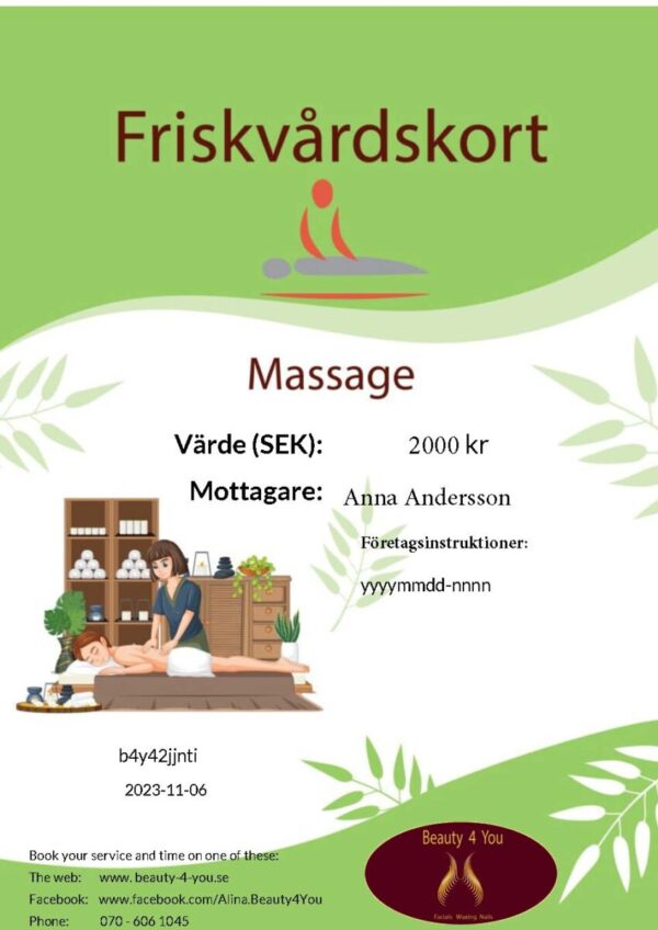 Friskvårdskort - Bild 2