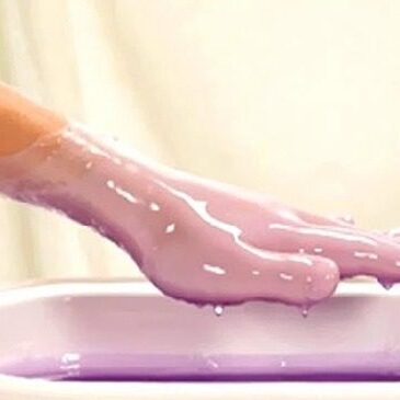 Purple Hand Paraffine Hand treatment with paraffine